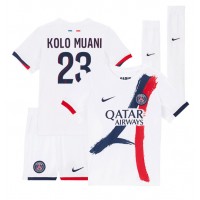 Paris Saint-Germain Randal Kolo Muani #23 Bortaställ Barn 2024-25 Korta ärmar (+ Korta byxor)